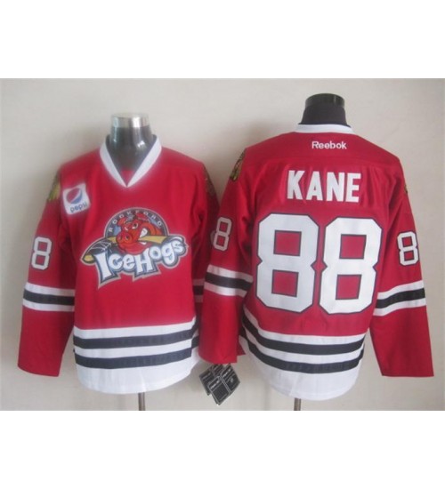 Custom AHL Rockford IceHogs 88 Patrick Kane Premier Authentic Hockey Jersey Red