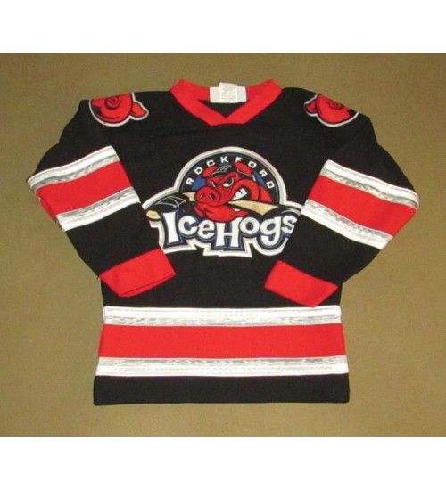 Custom AHL Rockford IceHogs Premier Authentic Hockey Jersey Chicago Blackhawks Black