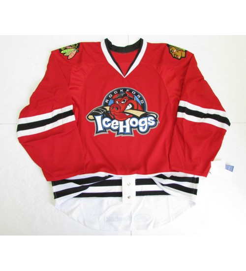 Custom AHL Rockford IceHogs Premier Authentic Hockey Jersey Red