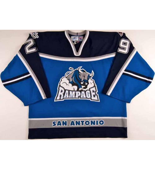 Custom AHL San Antonio Rampage 29 Steve Passmore Authentic Hockey Jersey Blue