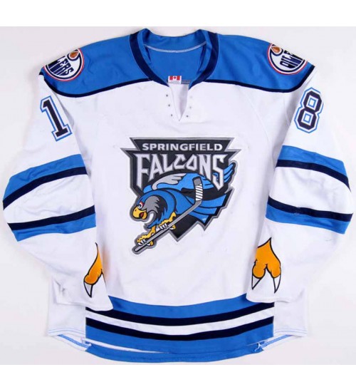 Custom AHL Springfield Falcons 18 Colin McDonald Authentic Hockey Jersey White