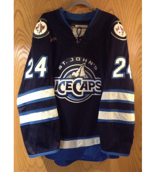 Custom AHL St Johns IceCaps 24 Scott Kosmachuk Authentic Hockey Jersey Blue