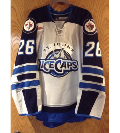 Custom AHL St Johns IceCaps 26 Maxime Macenauer Authentic Hockey Jersey White