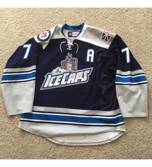 Custom AHL St Johns IceCaps 7 Fredheim Authentic Hockey Alternate Jersey Blue