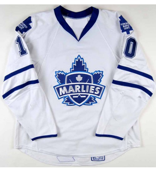 Custom AHL Toronto Marlies 10 Robbie Earl Authentic Hockey Jersey White