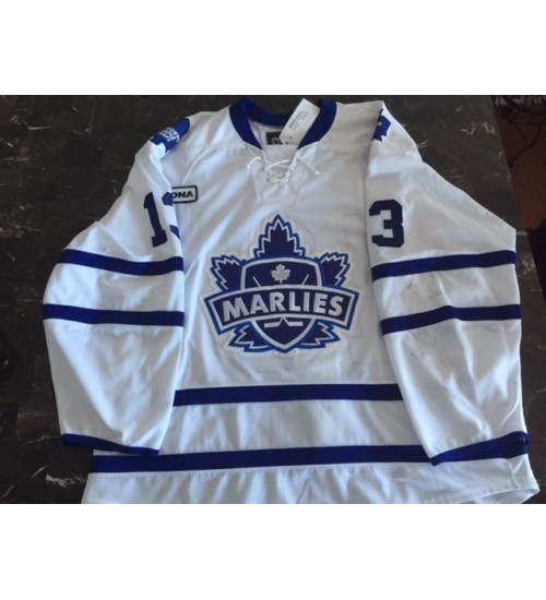 Custom AHL Toronto Marlies 13 Nazem Kadri Authentic Hockey Jersey White