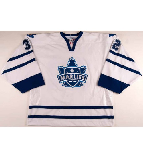 Custom AHL Toronto Marlies 32 Mikael Tellqvist Authentic Hockey Jersey White