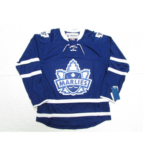 Custom AHL Toronto Marlies Premier Authentic Hockey Jersey Home Blue