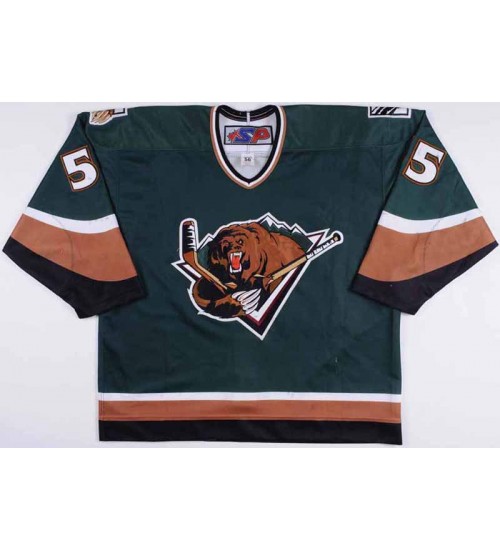 Custom AHL Utah Grizzlies 55 John Erskine Authentic Hockey Jersey Green