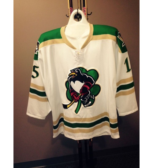 Custom AHL Wilkes Barre Scranton Penguins 15 J Archibald Authentic Hockey Jersey St Pats White