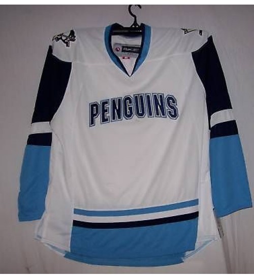 Custom AHL Wilkes Barre Scranton Penguins Premier Authentic Hockey Jersey 3rd Rbk White