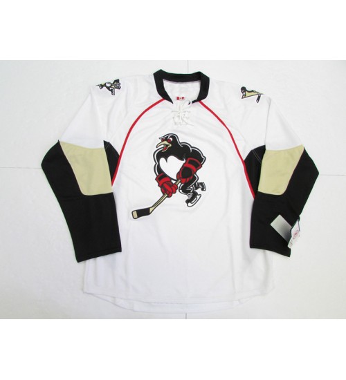 Custom AHL Wilkes Barre Scranton Penguins Premier Authentic Hockey Jersey Away White