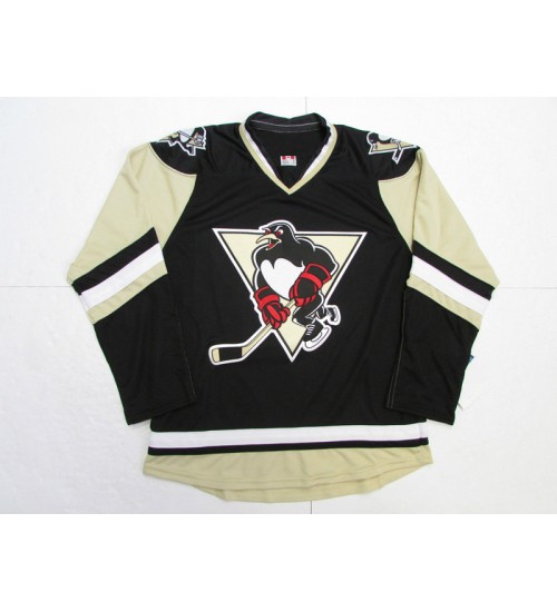 Custom AHL Wilkes Barre Scranton Penguins Premier Authentic Hockey Jersey Home Black