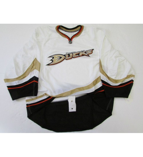 Custom Anaheim Ducks goaltender Hockey Jersey Home White