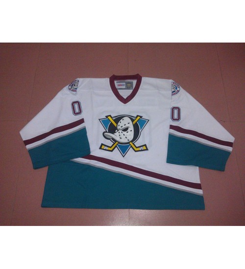 Custom Anaheim Mighty Ducks goaltender White Authentic Hockey Jersey