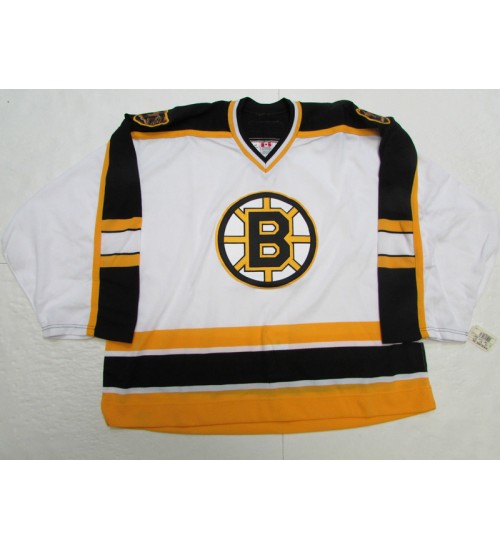 Custom Boston Bruins goaltender Authentic Hockey Jersey Away White