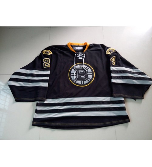 Custom Boston Bruins goaltender Authentic Hockey Jersey Black