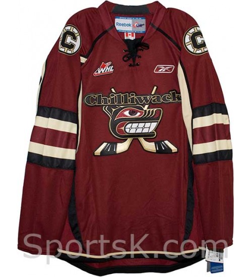 Custom CHL Chilliwack Bruins WHL Alternate Premier Authentic Hockey Jersey Claret