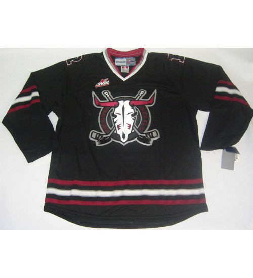 Custom CHL Deer Rebels WHL Premier Authentic Hockey Jersey Home Black