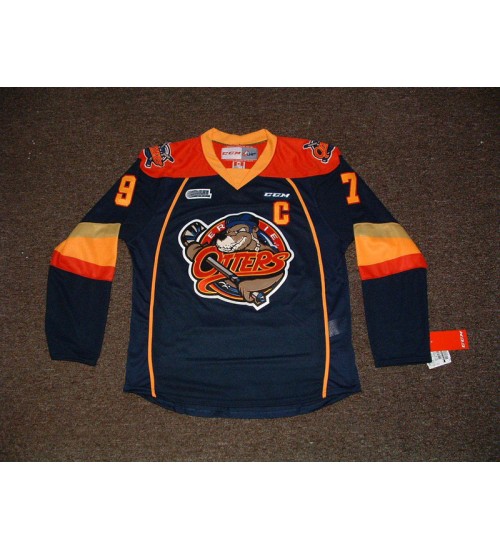 Custom CHL Erie Otters OHL 97 Connor McDavid Authentic CCM Hockey Jersey Navy