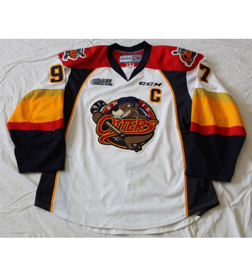 Custom CHL Erie Otters OHL 97 Connor McDavid Authentic CCM Hockey Jersey White