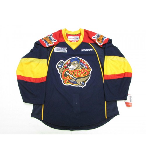 Custom CHL Erie Otters OHL CCM Premier Authentic Hockey Jersey Navy