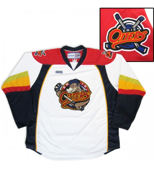 Custom CHL Erie Otters OHL Premier Authentic Reebok Hockey Jersey White