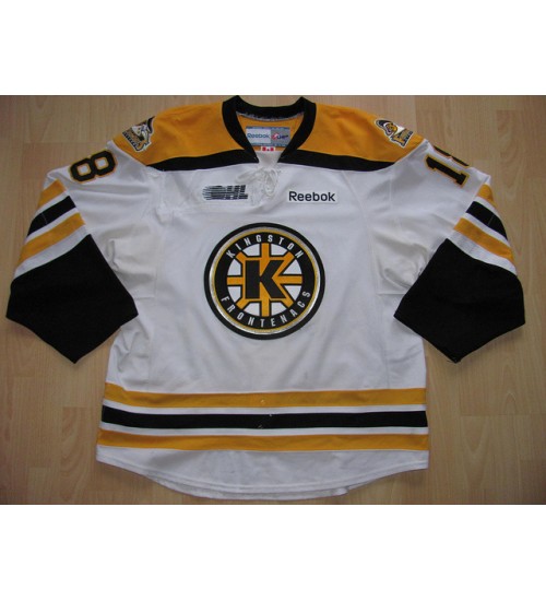 Custom CHL Kingston Frontenacs OHL 18 Hutchinson Authentic Hockey Jersey White