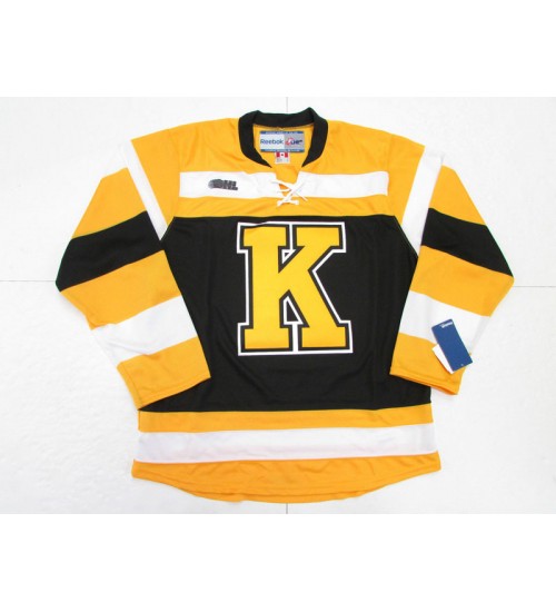 Custom CHL Kingston Frontenacs OHL Authentic Hockey Jersey Away Black