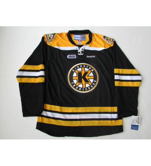 Custom CHL Kingston Frontenacs OHL Premier Authentic Hockey Jersey Away Black