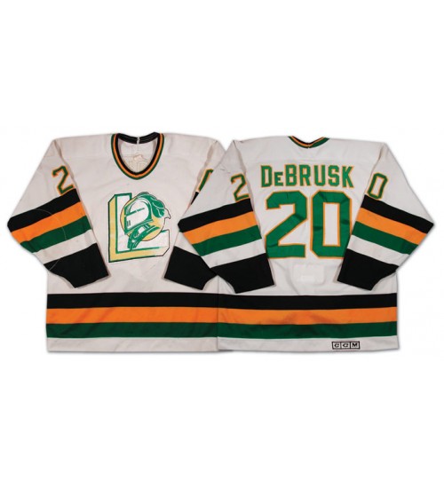 Custom CHL London Knights OHL 20 Louie DeBrusk Authentic Hockey Jersey White