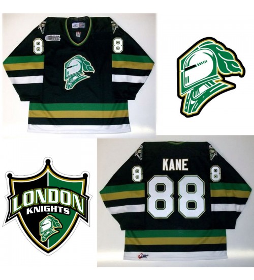 Custom CHL London Knights OHL 88 Patrick Kane Authentic Hockey Jersey Black