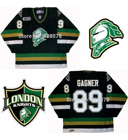 Custom CHL London Knights OHL 89 Sam Gagner Authentic Hockey Jersey Black