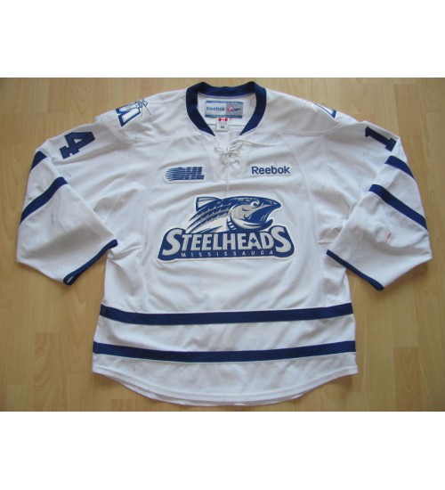 Custom CHL Mississauga Steelheads OHL 14 Cobbold Premier Hockey Jersey White