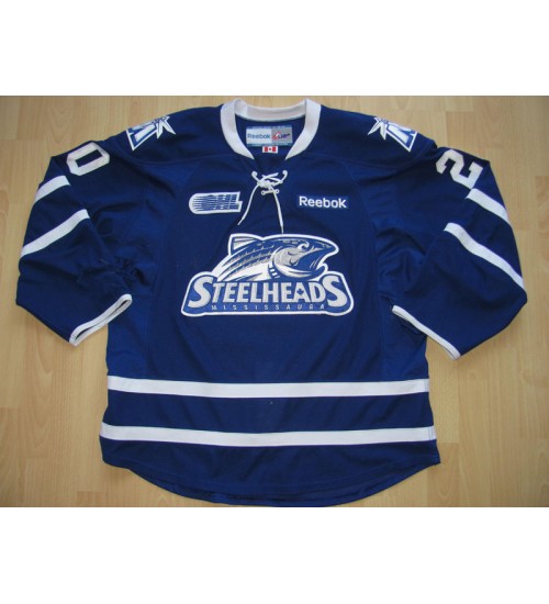 Custom CHL Mississauga Steelheads OHL 20 Graves Premier Hockey Jersey Blue