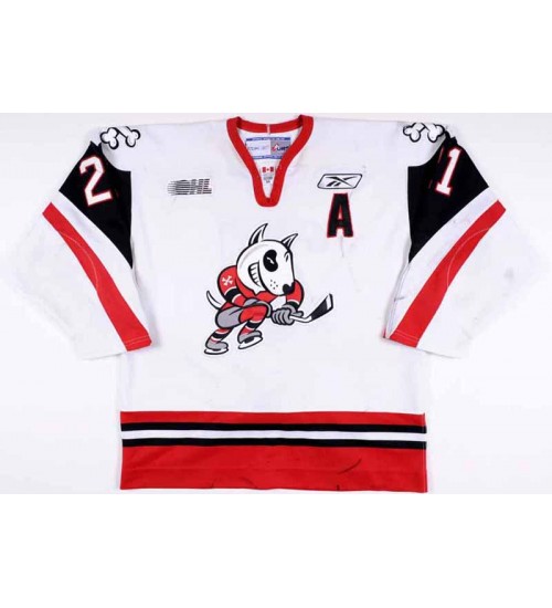 Custom CHL Niagara IceDogs OHL 21 Jordan Foreman Hockey Jersey White