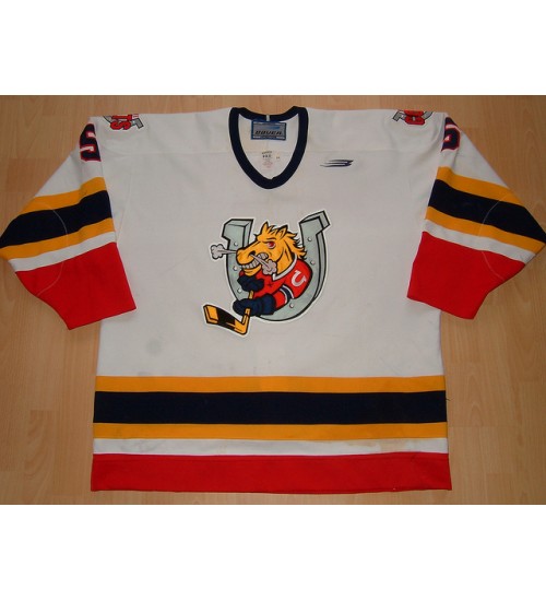 Custom CHL OHL Barrie Colts 5 Cation Authentic Hockey Jersey White