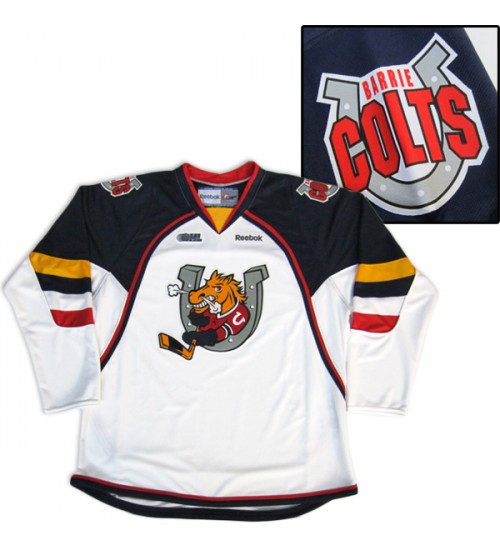 Custom CHL OHL Barrie Colts Premier Authentic Hockey Jersey Home White