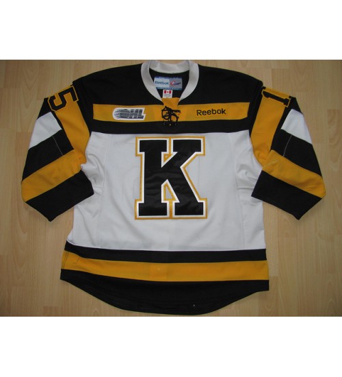 Custom CHL OHL Kingston Frontenacs 15 Marc Beckstead Authentic Hockey Jersey White