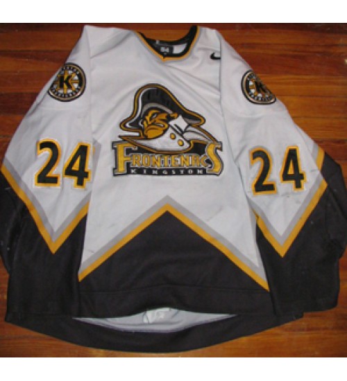 Custom CHL OHL Kingston Frontenacs 24 Josh Gratton Authentic Hockey Jersey Home White