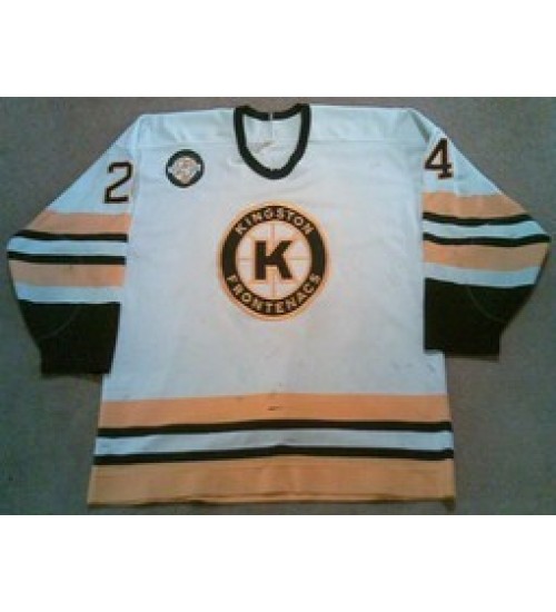 Custom CHL OHL Kingston Frontenacs 24 Matt Elich Authentic Hockey Jersey Home White