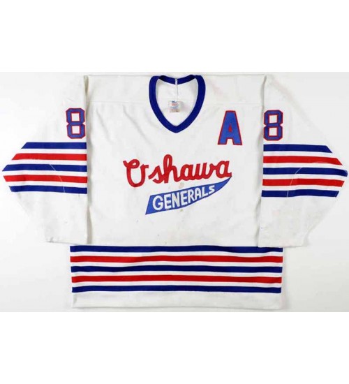 Custom CHL Oshawa Generals 88 Eric Lindros Authentic Hockey Jersey CCM White