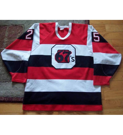 Custom CHL Ottawa 67s 25 Joe Talbot Authentic Hockey Jersey