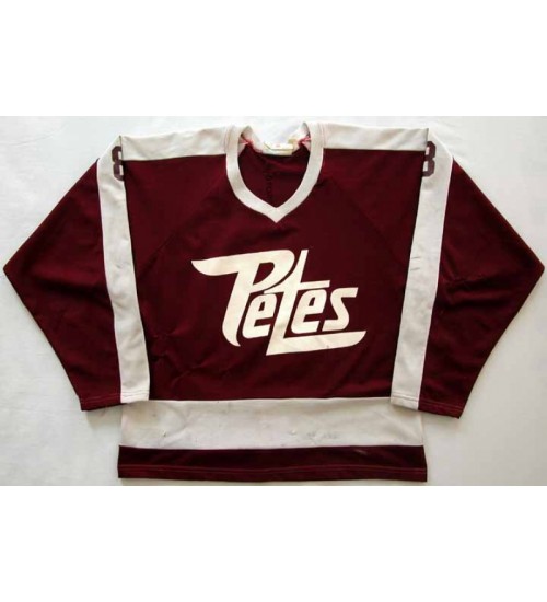 Custom CHL Peterborough Petes 8 Tie Domi Authentic Hockey Jersey Burgundy