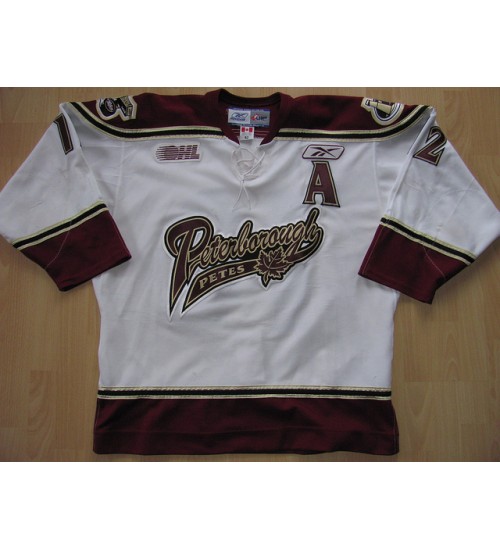 Custom CHL Peterborough Petes OHL 12 Yves Bastien Authentic Hockey Jersey Alternate White