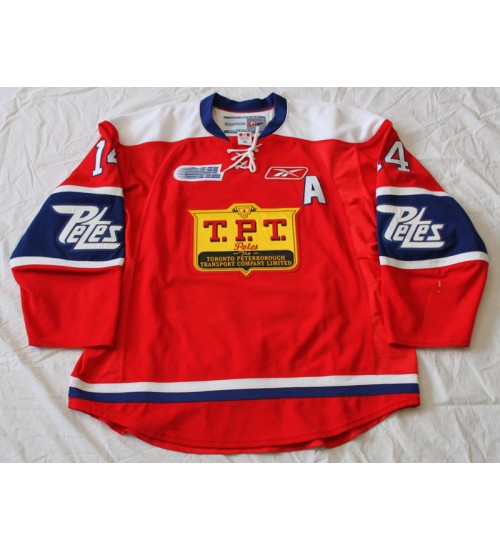 Custom CHL Peterborough Petes OHL 14 Watson Authentic Hockey Jersey Alternate Red