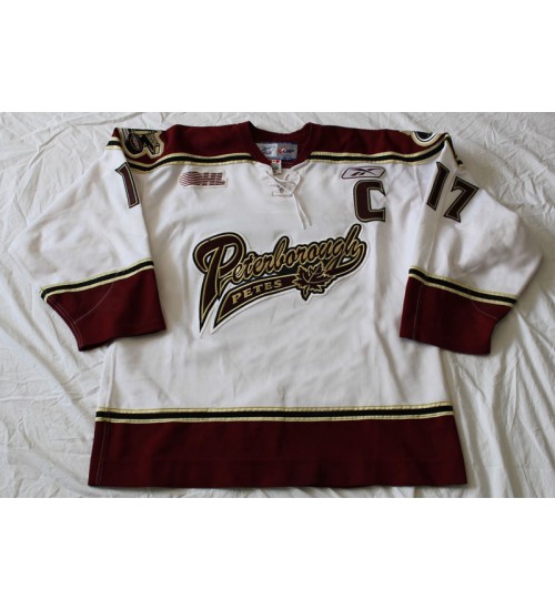 Custom CHL Peterborough Petes OHL 17 Harnden Authentic Hockey Jersey Alternate White