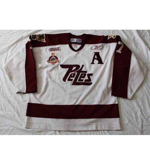 Custom CHL Peterborough Petes OHL 7 Hendrikx Authentic Hockey Jersey Home White