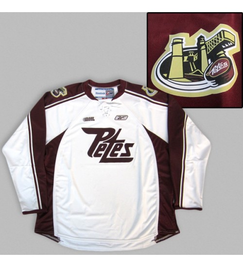 Custom CHL Peterborough Petes OHL Premier Authentic Hockey Jersey Home White