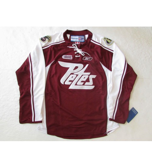 Custom CHL Peterborough Petes OHL Premier Authentic Hockey Jersey Road Burgundy